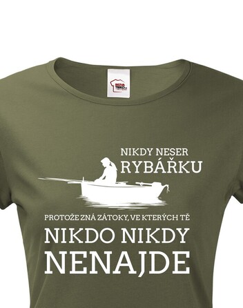 Dámské tričko s krátkým rukávem Nikdy neser rybářku