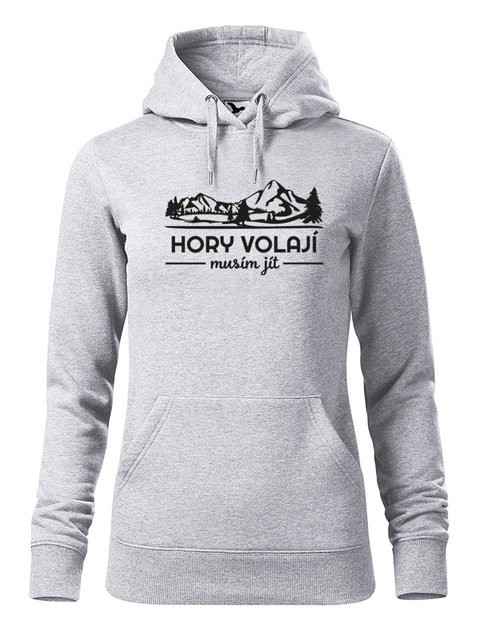 Dámská mikina s kapucí Hory volají musím jít