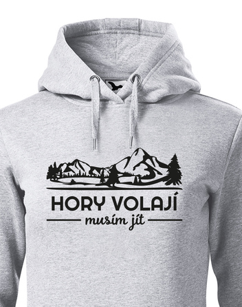 Dámská mikina s kapucí Hory volají musím jít