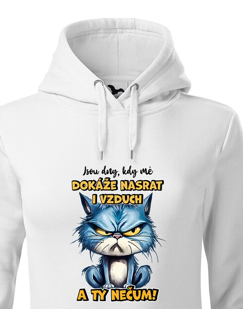 Dámská mikina s kapucí – Naštvaná kočka