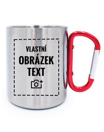 Nerezový hrnek s karabinou s vlastním potiskem