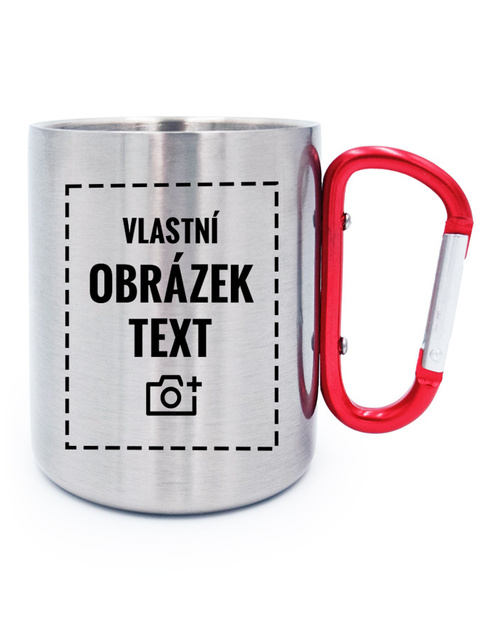 Nerezový hrnek s karabinou s vlastním potiskem