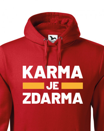 Pánská mikina s kapucí Karma je zdarma