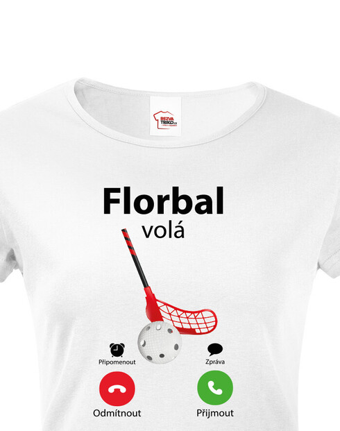 Dámské tričko s krátkým rukávem Florbal volá