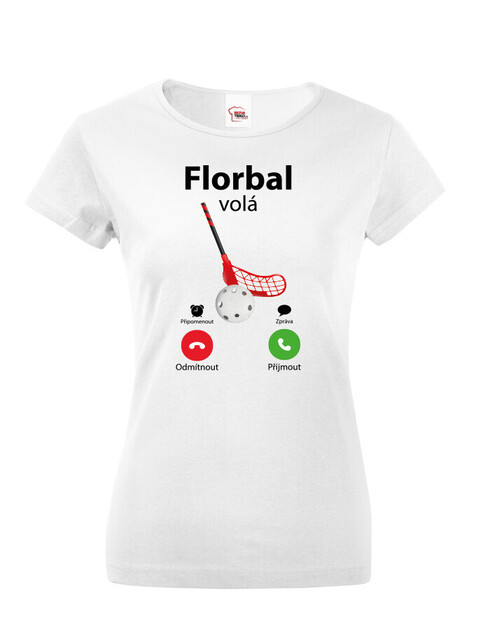 Dámské tričko s krátkým rukávem Florbal volá
