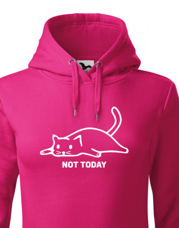 Dámská mikina s kapucí Not today kočka