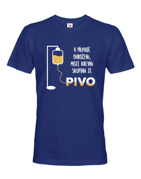 Tričko s pivním motivem Krevní skupina je pivo