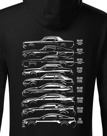 Pánská mikina s kapucí Ford Mustang History Silhouette