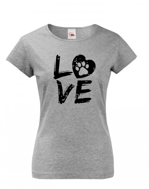 Dámské tričko s krátkým rukávem Dog Love