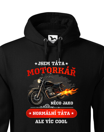 Pánská mikina s kapucí Táta motorkář