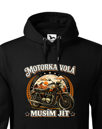 Pánská mikina s kapucí Motorka volá