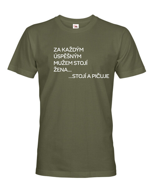 Pánské tričko Za každým úspěšným mužem stojí žena