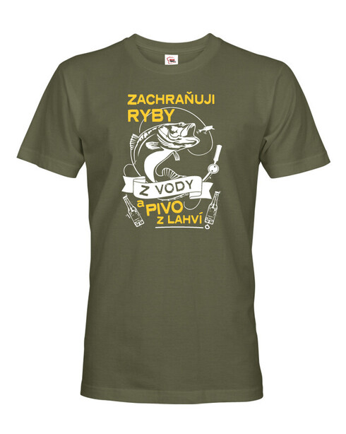 Vtipné rybářské tričko Zachraňuji ryby z vody