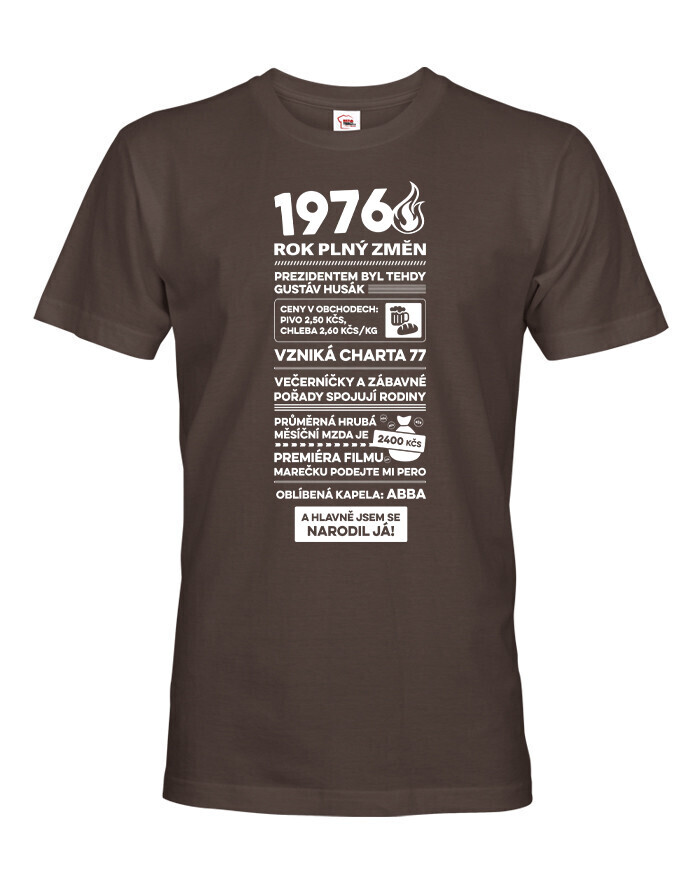 Pánské tričko narozeninové noviny 1976