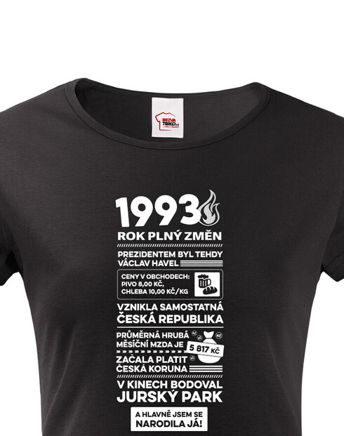 Dámské tričko narozeninové noviny 1993