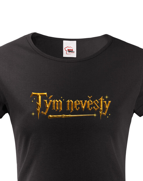 Dámské tričko na rozlučku Tým nevěsty - Kouzelnický motiv