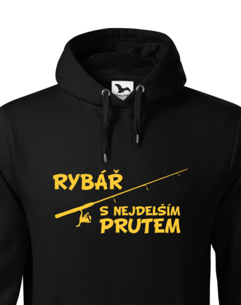 Pánská mikina s kapucí Rybář s nejdelším prutem