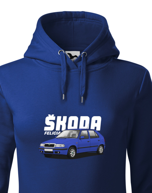 Dámská mikina s kapucí Škoda Felicia modrá