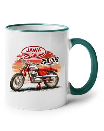 Keramický hrnek s barevným uchem JAWA 250/579