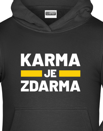 Dětská mikina s kapucí Karma je zdarma