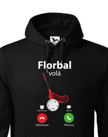 Pánská mikina s kapucí Florbal volá