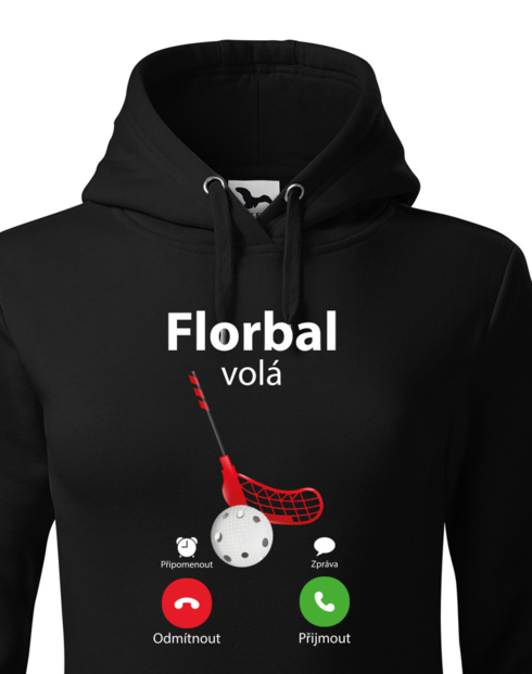 Dámská mikina s kapucí Florbal volá