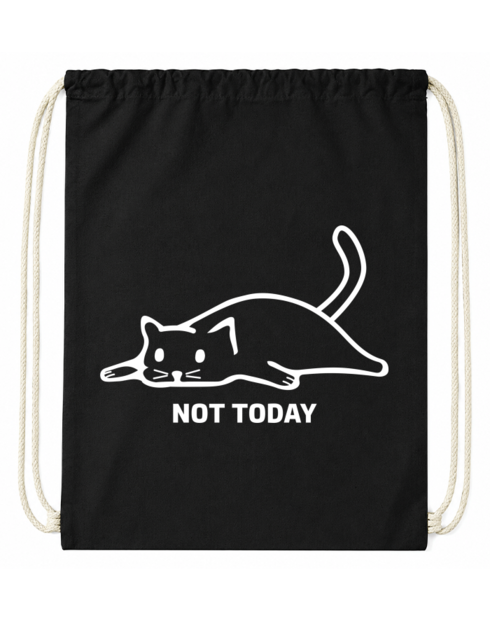Bavlněný vak na záda Not today – kočka