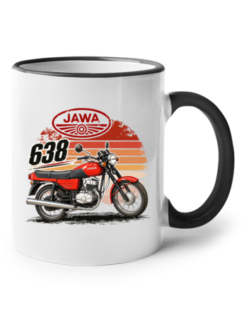 Keramický hrnek s barevným uchem JAWA 638