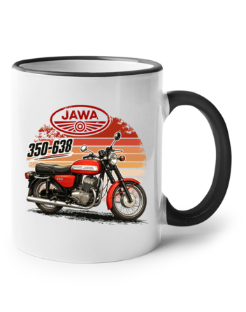 Keramický hrnek s barevným uchem – JAWA 350/638