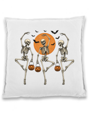 Bavlněný polštář Halloween – Tančící kostlivci