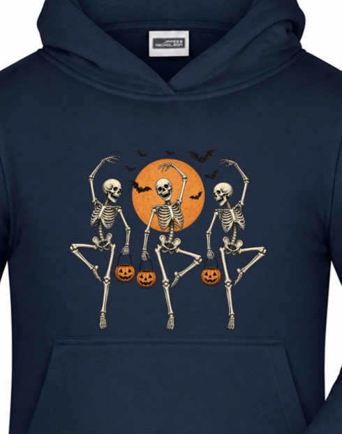 Dětská mikina s kapucí Halloween – Tančící kostlivci