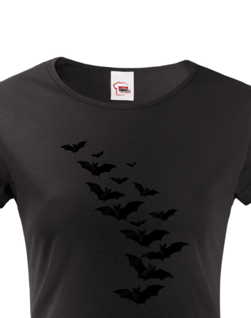 Dámské tričko s krátkým rukávem Halloween - Netopýři