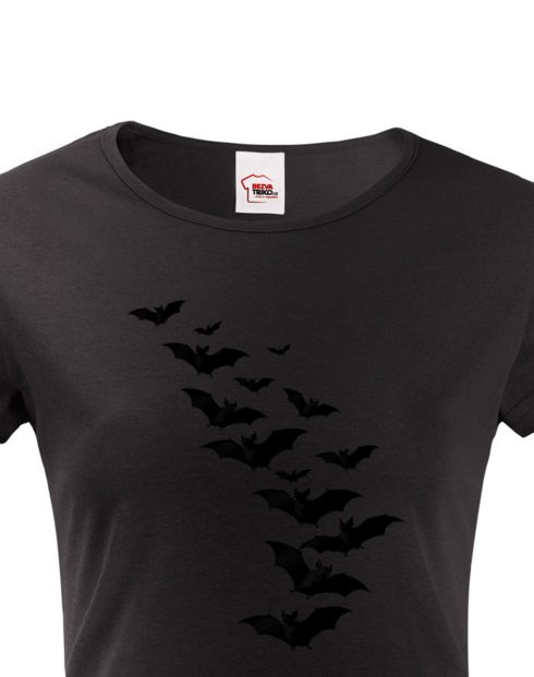 Dámské tričko s krátkým rukávem Halloween - Netopýři