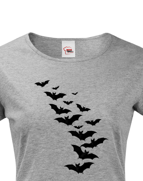 Dámské tričko s krátkým rukávem Halloween - Netopýři