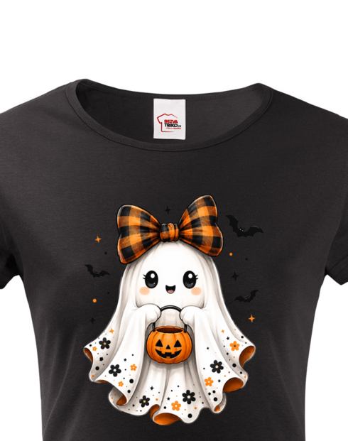 Dámské tričko s krátkým rukávem – Halloween Duch