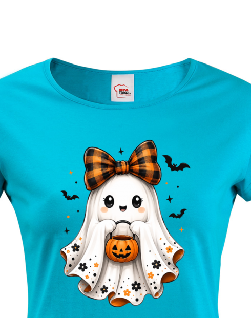 Dámské tričko s krátkým rukávem – Halloween Duch