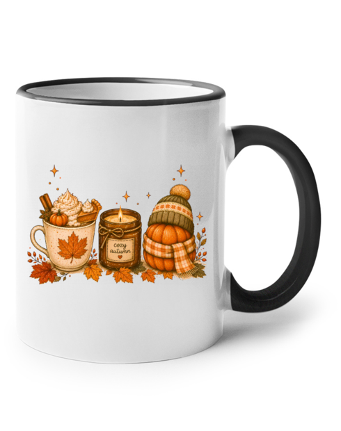 Keramický hrnek s barevným uchem Cozy Autumn