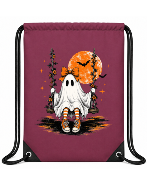 Prémiový vak na záda Halloween - duch na houpačce