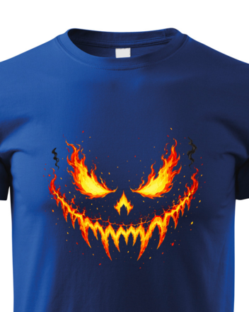Dětské tričko Halloween - Ohnivá tvář