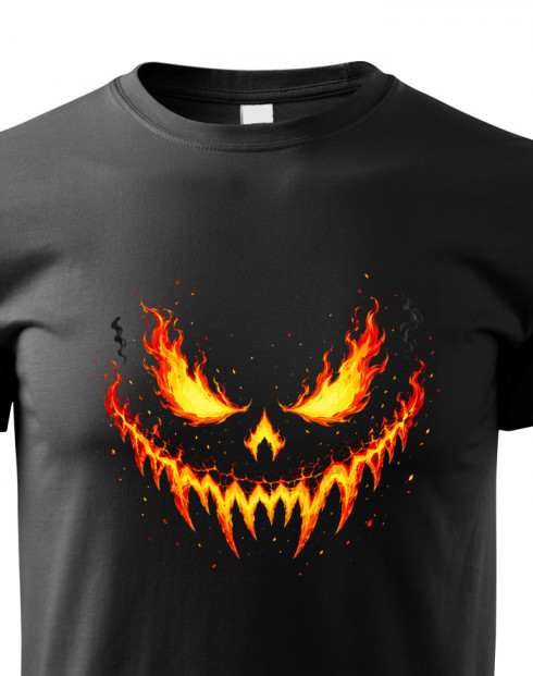 Dětské tričko Halloween - Ohnivá tvář