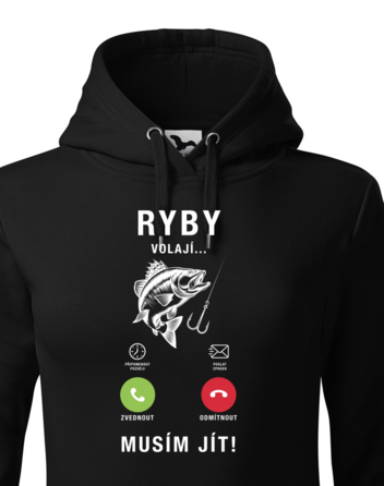 Dámská mikina s kapucí Ryby volají