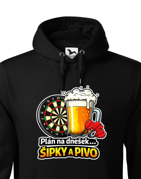 Pánská mikina s kapucí Šipky a Pivo