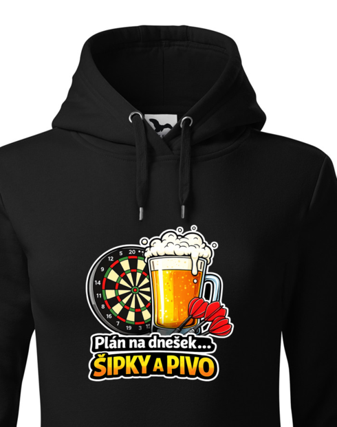 Dámská mikina s kapucí Šipky a Pivo