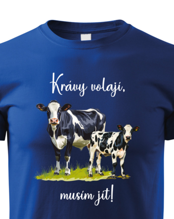 Dětské tričko Krávy volají, musím jít