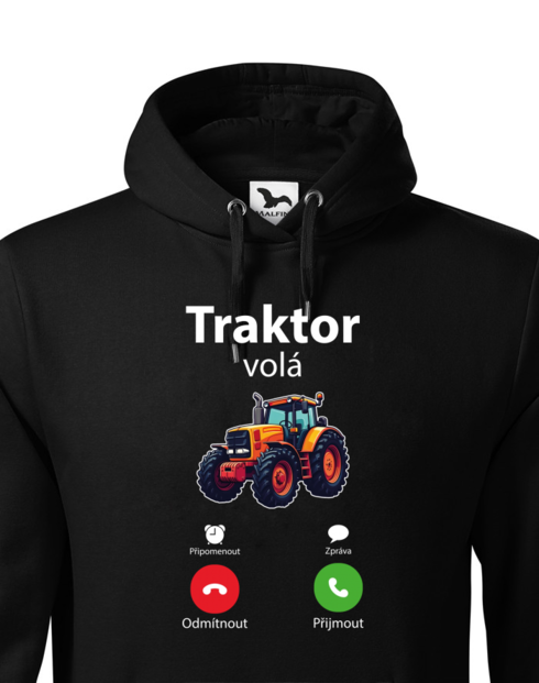 Pánská mikina s kapucí Traktor volá