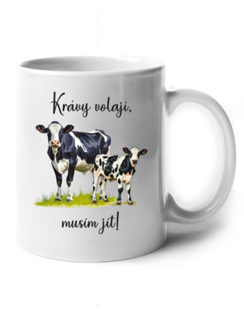 Keramický hrnek Krávy volají, musím jít