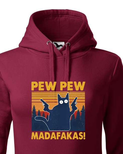 Dámská mikina s kapucí Pew Pew madafakas!