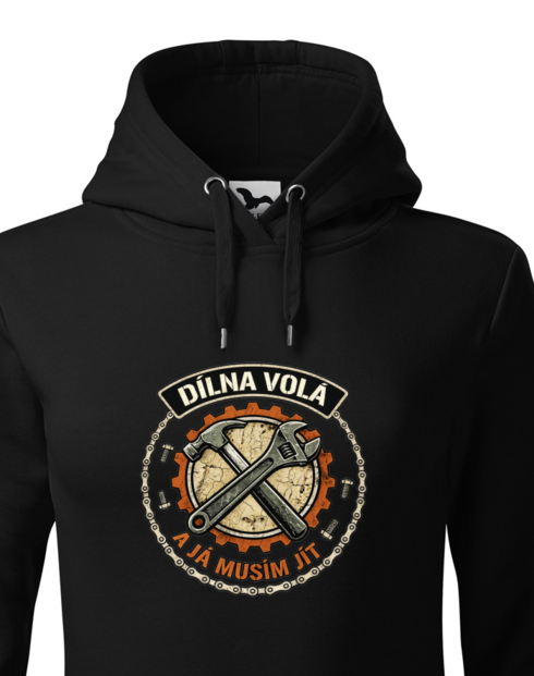 Dámská mikina s kapucí Dílna volá