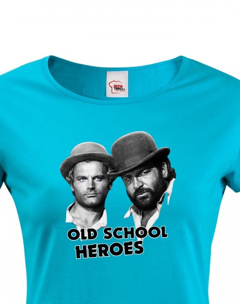 Dámské tričko Bud Spencer a Terence Hill Old School Heroes