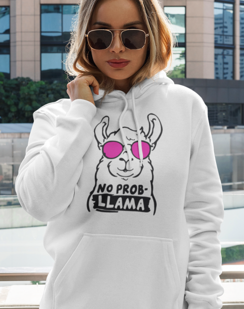 Dámská mikina s kapucí No Prob-Llama